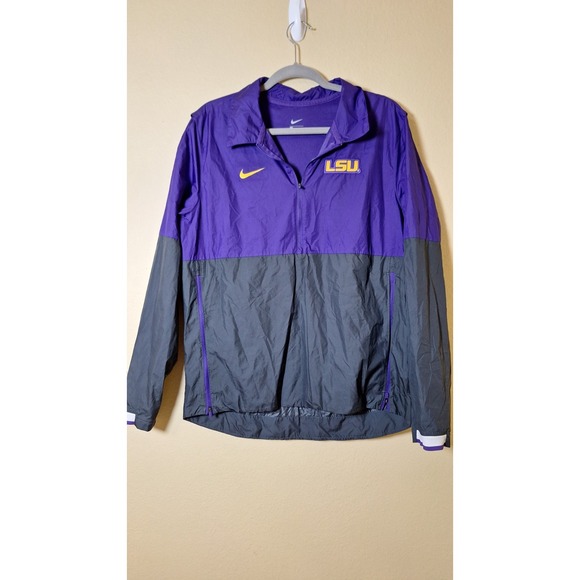 LSU Tigers Football Nike Purple On Field Coaches Windbreaker Jacket - M - Picture 1 of 10